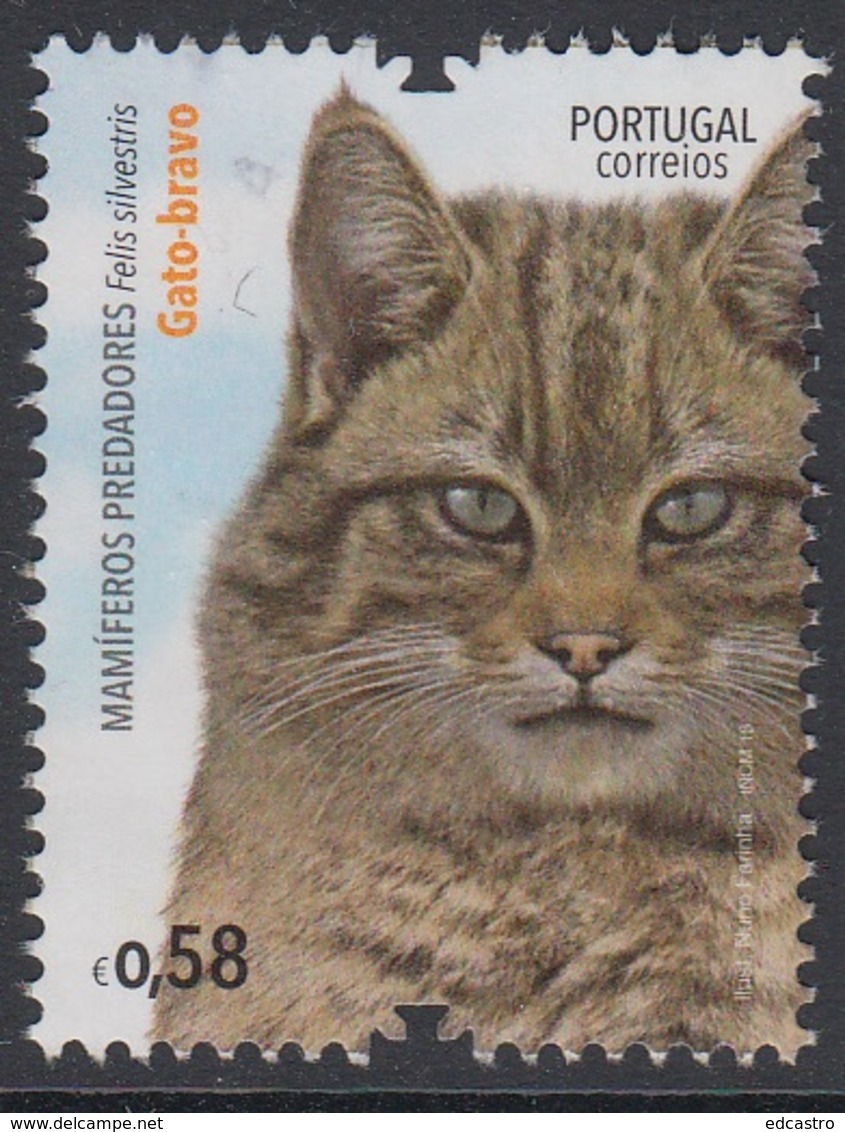 1.2..- PORTUGAL 2016 USED/CANCELED STAMP  MAMMALS CAT - Usati