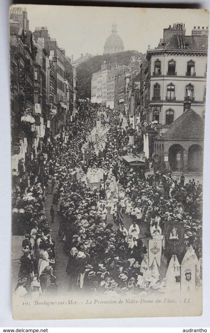 CPA 62 Belle Animation Boulogne Sur Mer Procession Notre Dame Des Flots - Boulogne Sur Mer