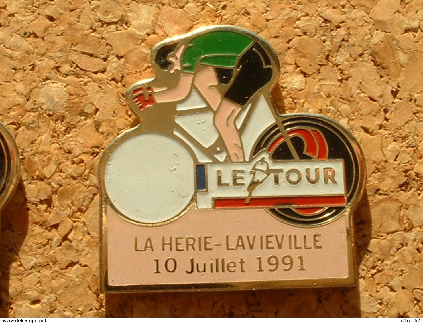 PIN'S CYCLISME VELO - LE TOUR DE FRANCE 1991  -  LA HERIE / LAVIEVILLE    10 JUILLET 91 - Cyclisme