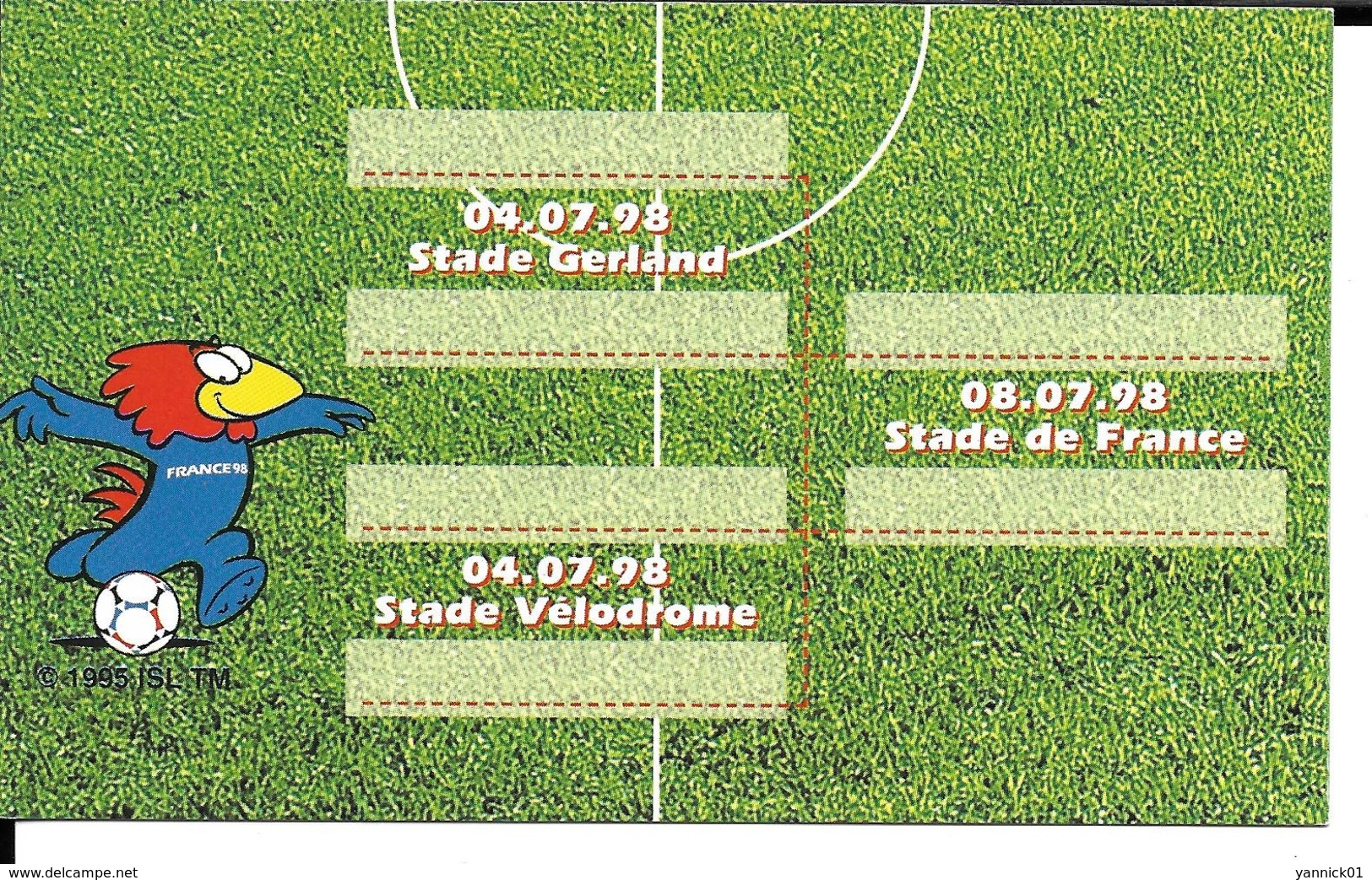 COUPE DU MONDE FOOTBALL FRANCE 98 - WORLD CUP 1998 - FOOTIX MASCOTTE OFFICIELLE - FINALE - Football