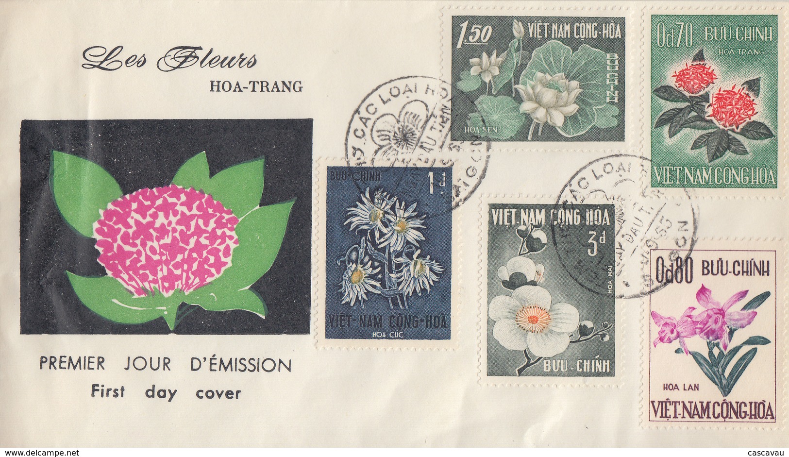 Enveloppe  FDC   1er  Jour   VIETNAM   Fleurs  :  Festival  D' Automne   1965 - Viêt-Nam