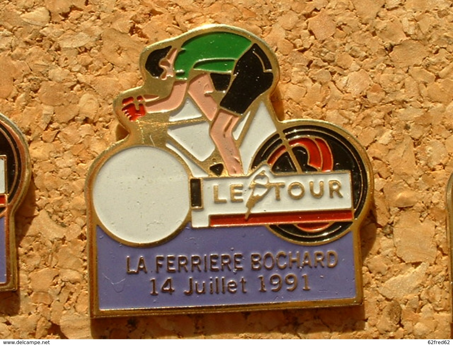 PIN'S CYCLISME VELO - LE TOUR DE FRANCE 1991  - LA FERRIERE BOCHART 14 JUILLET 91 - Cyclisme