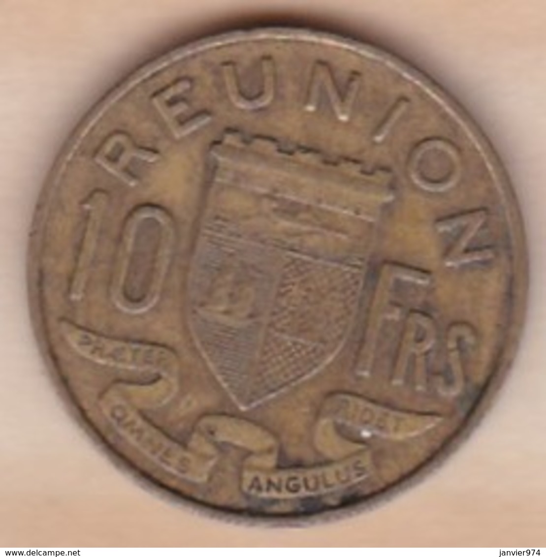 Ile De La Réunion 10 Francs 1962 , En Bronze Aluminium , Lec# 79 - Reunión