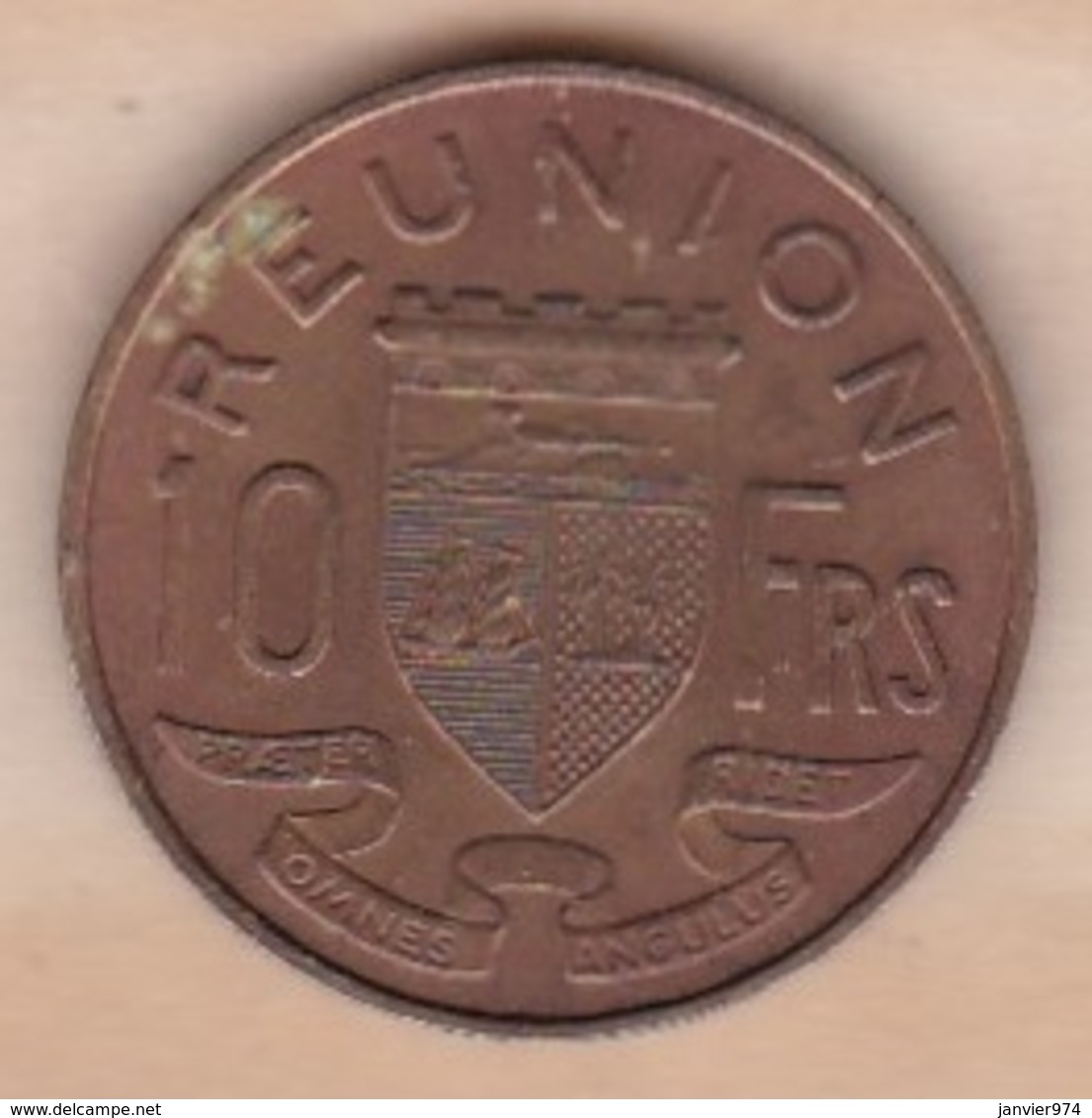 Ile De La Réunion 10 Francs 1962 , En Bronze Aluminium , Lec# 79 - Reunion