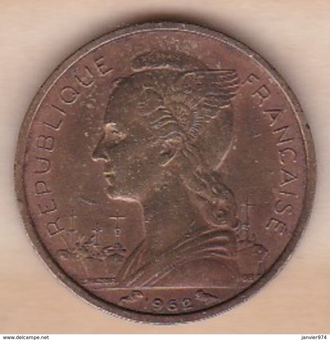 Ile De La Réunion 10 Francs 1962 , En Bronze Aluminium , Lec# 79 - Riunione