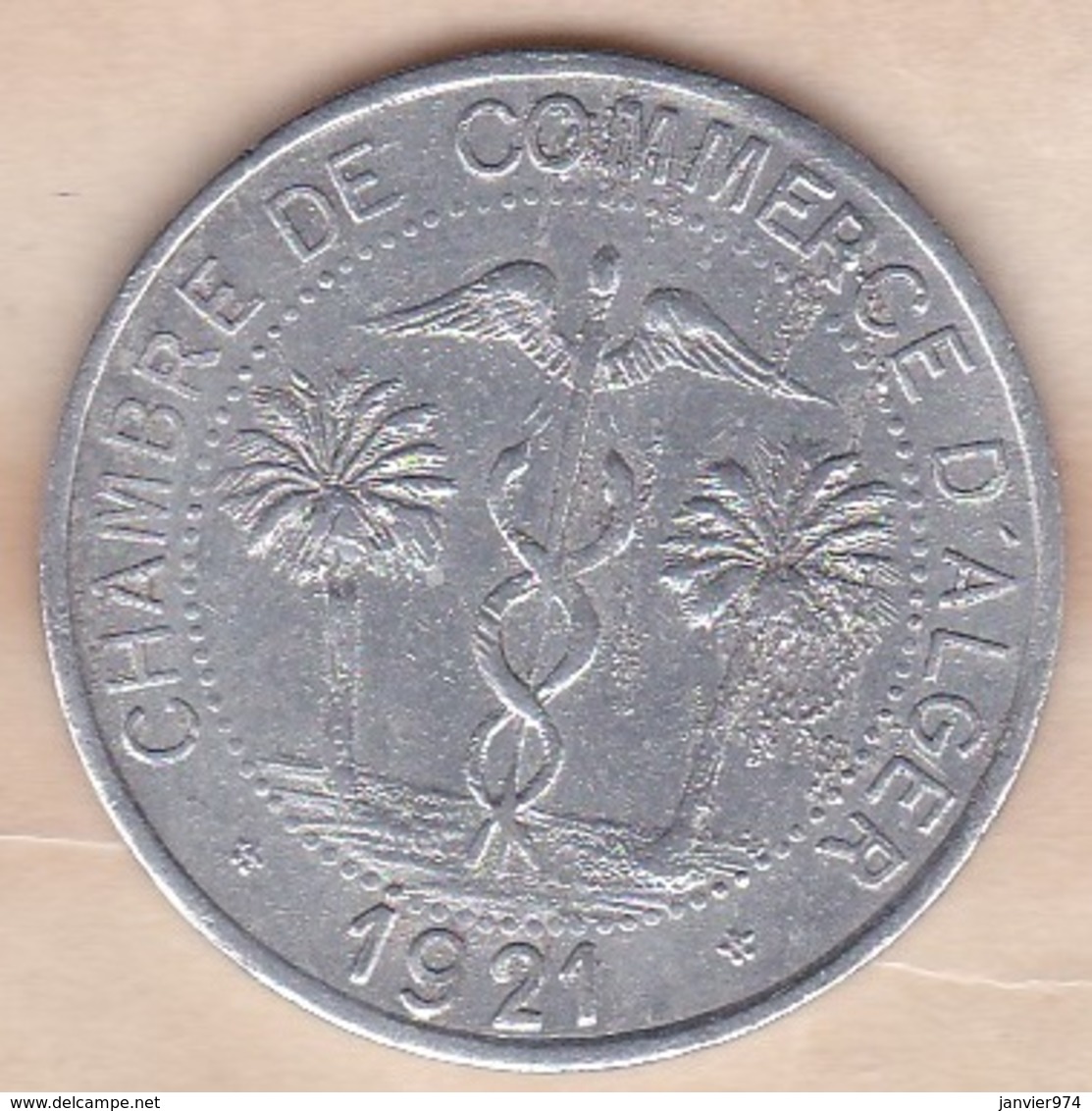 Algérie, Chambre De Commerce D'Alger ,10 Centimes 1921 , Aluminium - Algérie