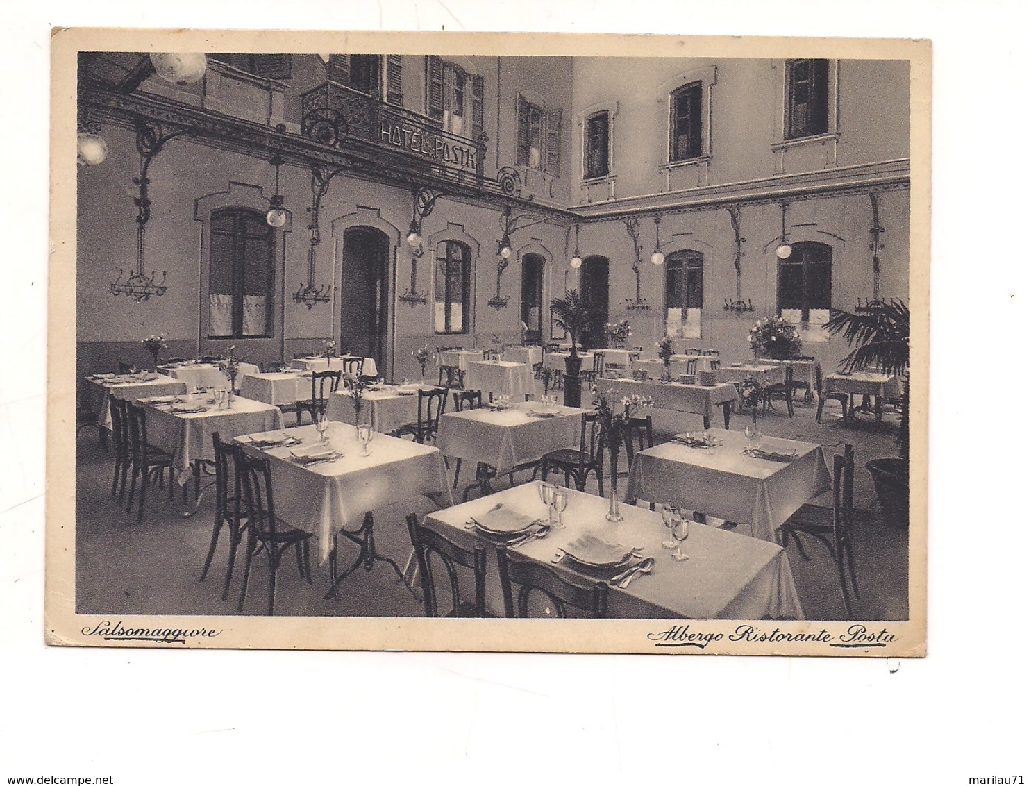 M8284 Emilia Romagna SALSOMAGGIORE PARMA ALBERGO POSTA 1935 VIAGGIATA - Altri & Non Classificati