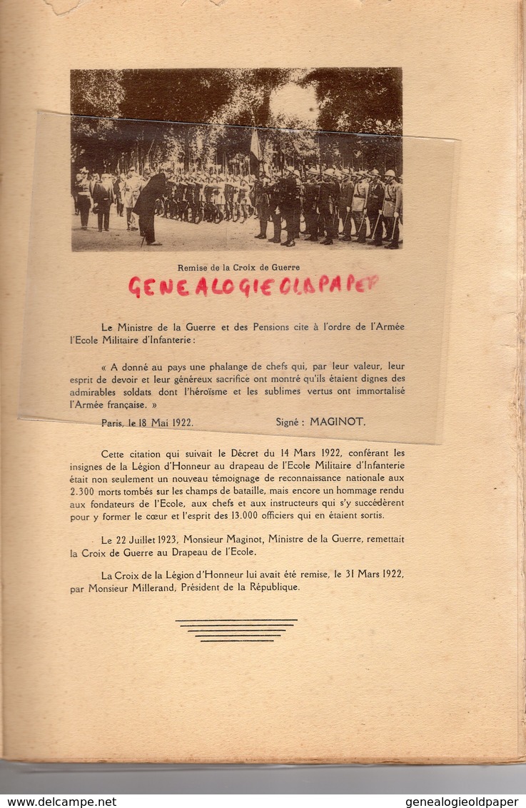 79- ST SAINT MAIXENT- RARE LIVRE ECOLE MILITAIRE INFANTERIE CHARS DE COMBAT-1932- FAC IMPRIMERIE COGNAC- - Poitou-Charentes