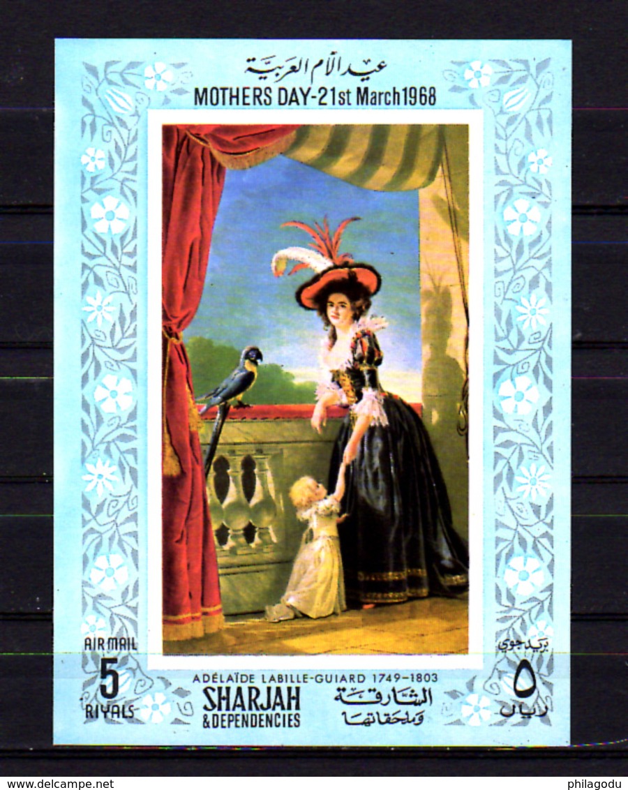 1968  Sharjah, Peintures, Fête Des Mères,  MI 430 B /  433 B**+ BK 35**, - Mother's Day