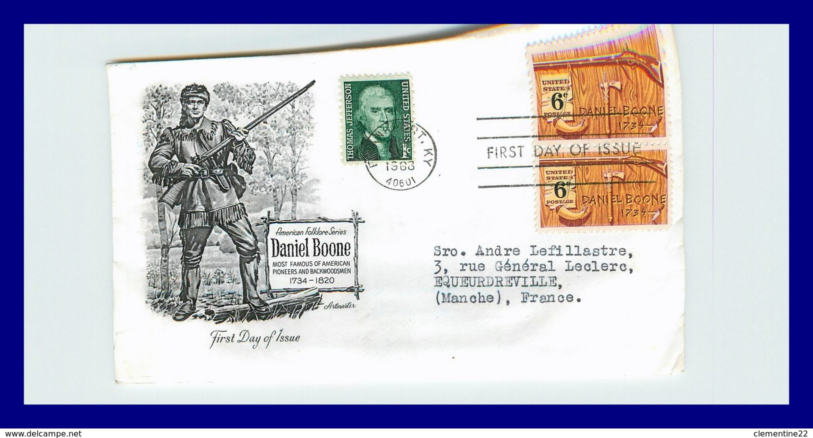 USA - ETATS UNIS - FDC - Enveloppes 1er Jour  *  Daniel Boone - 1961-1970