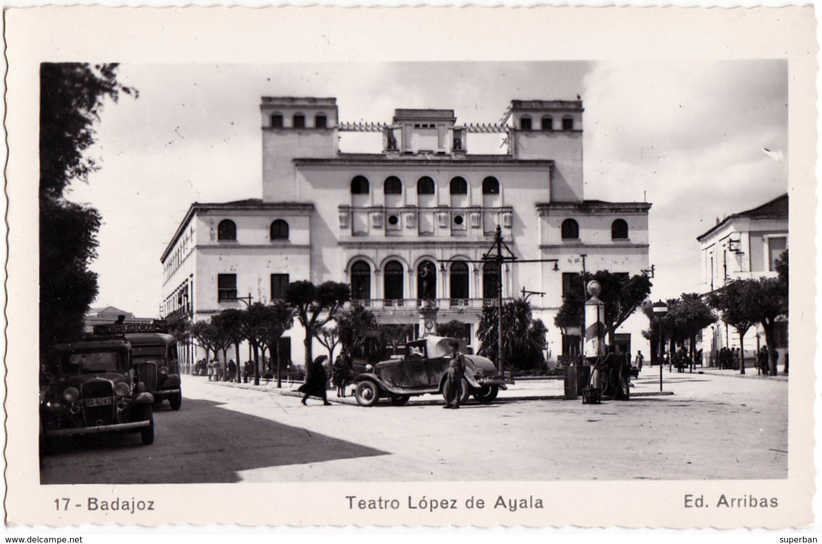 BADAJOZ : TEATRO LOPEZ DE AYALA - CARTE VRAIE PHOTO / REAL PHOTO - ANNÉE / YEAR ~ 1940 (aa862) - Badajoz