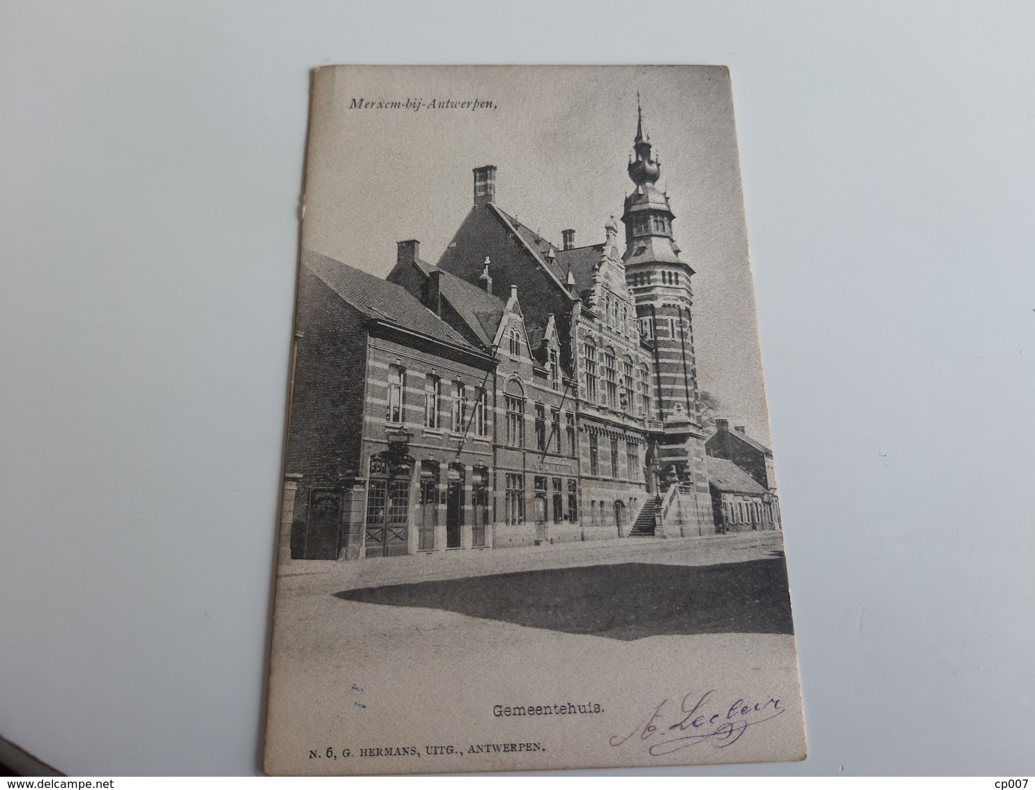 *MERXEM-BIJ-ANTWERPEN  Gemeentehuis   Oblitéré En 1902 - Autres & Non Classés