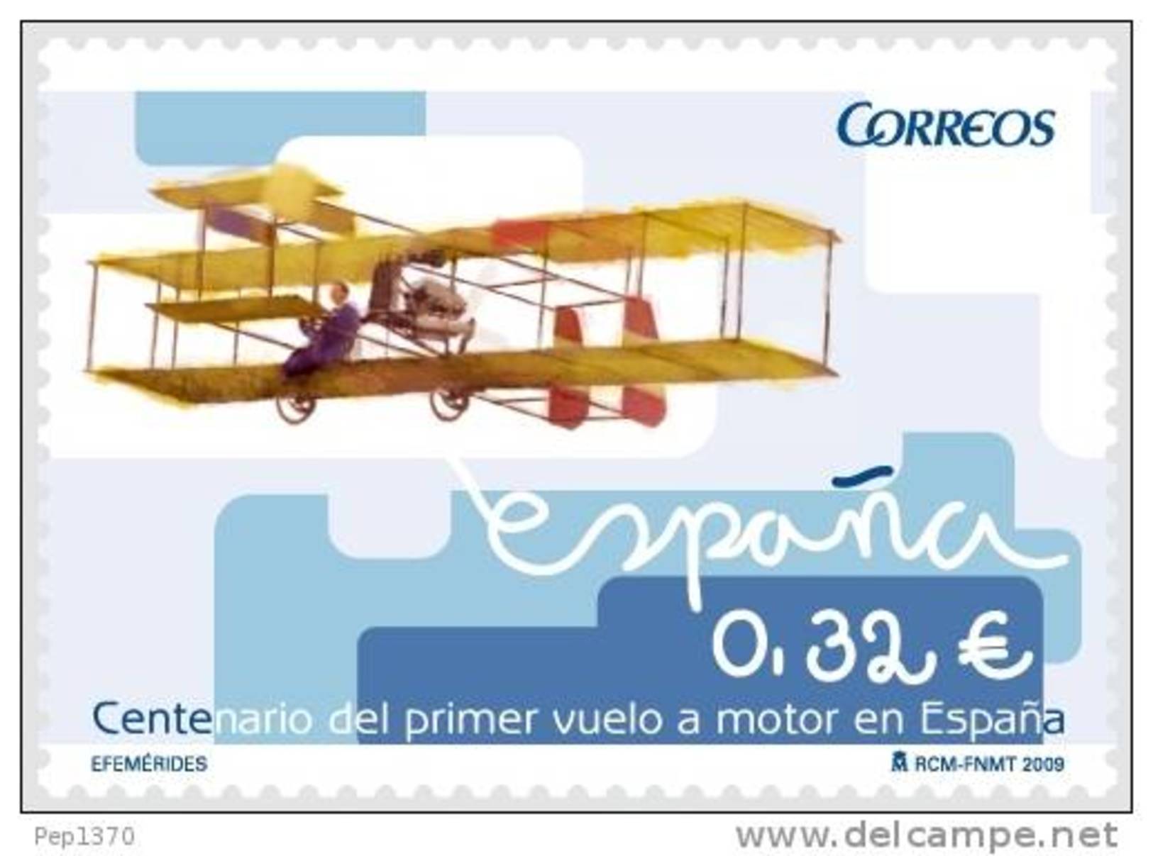 ESPAÑA 2009 - EFEMÉRIDES. - Centenario Del Primer Vuelo A Motor En España - AVION - Edifil Nº 4503 - Yvert 4143 - Nuevos