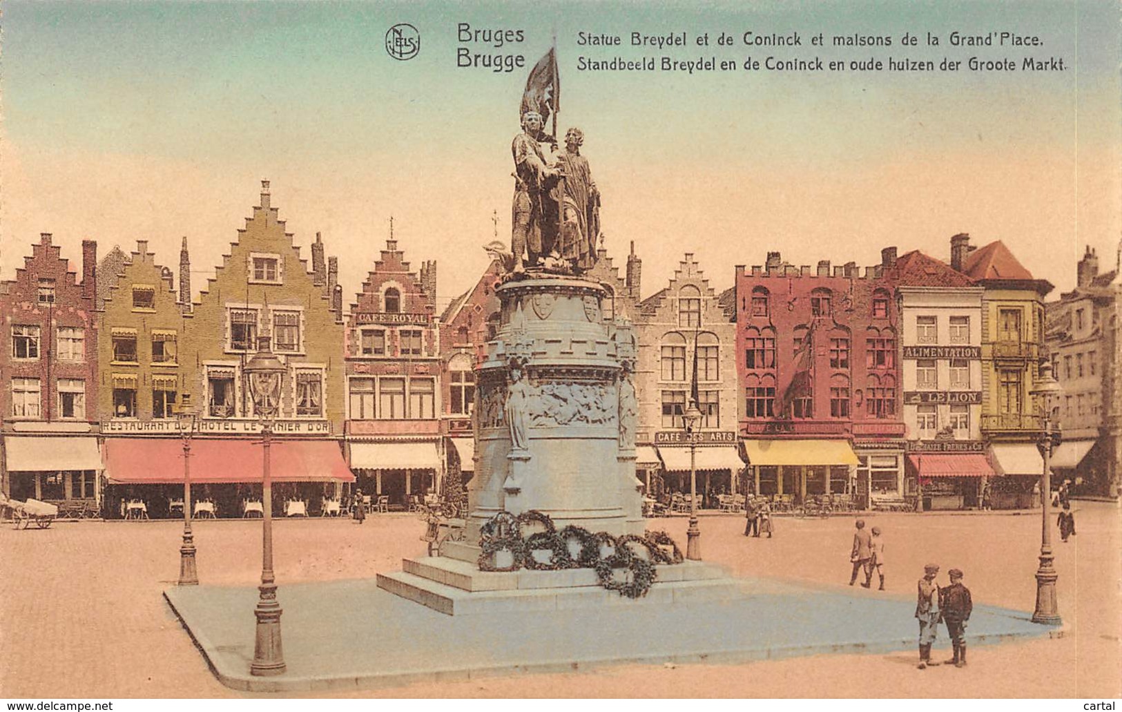 BRUGGE - Standbeeld Breydel En De Coninck En Oude Uizen Der Groote Markt - Brugge