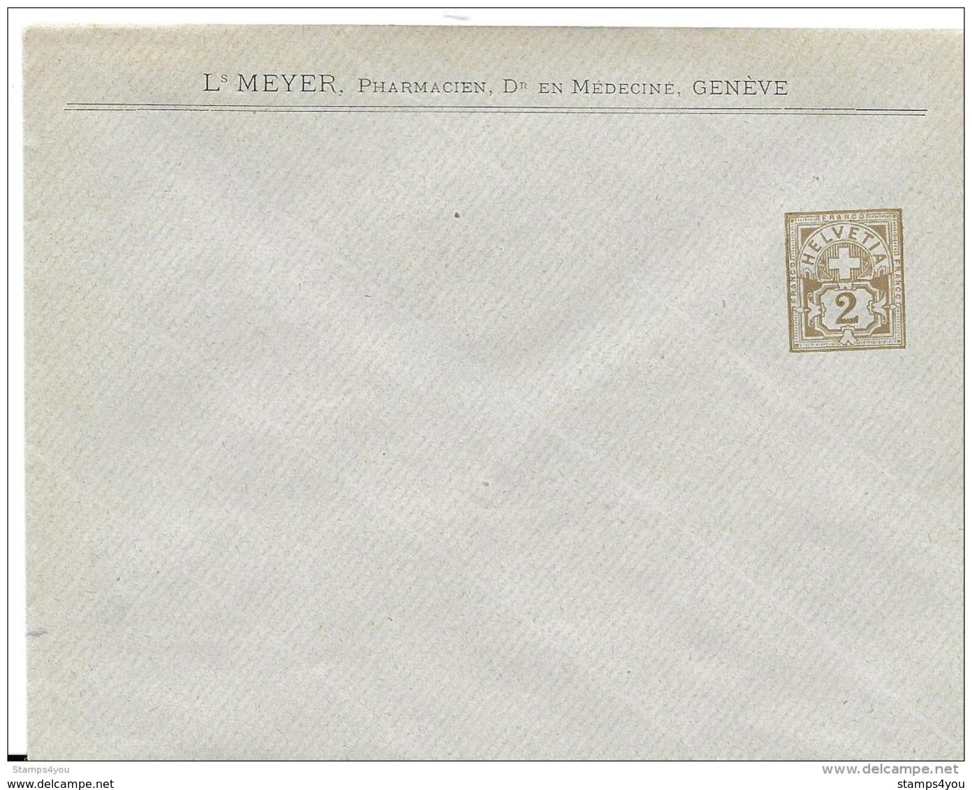 93 - 51 - Entier Postal Privé Neuf "L Meyer Pharmacien Genève" - 2cts - Stamped Stationery