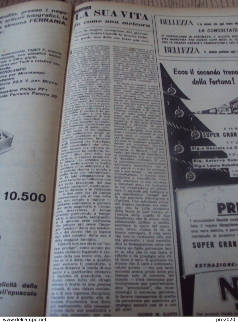 TEMPO 1956 ENNIO FLAIANO PESCARA PASSIGNANO SUL TRASIMENO SOFIA LOREN MORTE DI GUIDO CANTELLI SPINA COMACCHIO - Autres & Non Classés