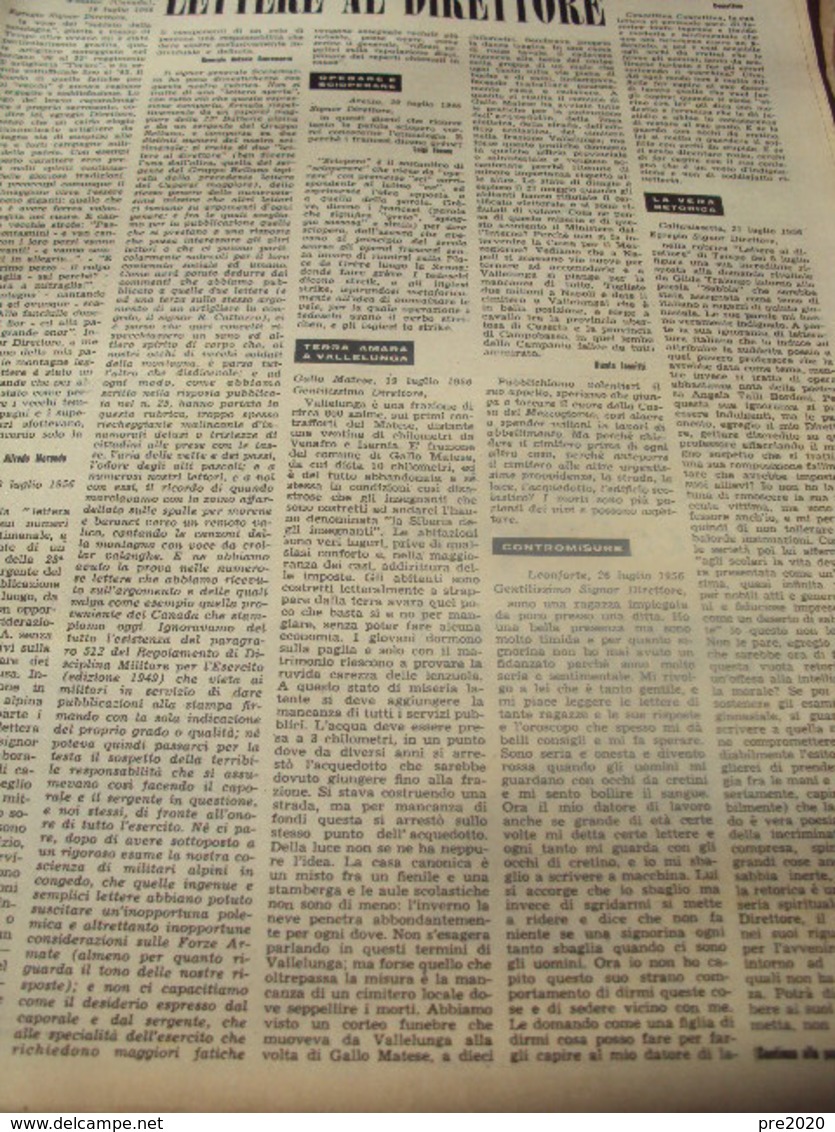 TEMPO 1956 VALLELUNGA GALLO MATESE SORRADILE VASCO PRATOLINI SUB RAIMONDO BUCHER CERVETERI SILVANA MANGANO BRONI - Altri & Non Classificati