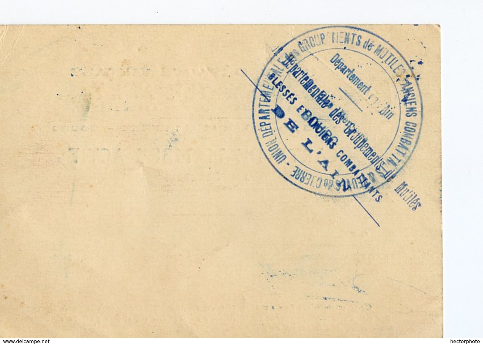 Carte Membre Actif 1922 Union Departementale MUTILE Blessé Ancien Combattant Grande Guerre 14-18 BOURG CHARNAY Jasseron - Unclassified