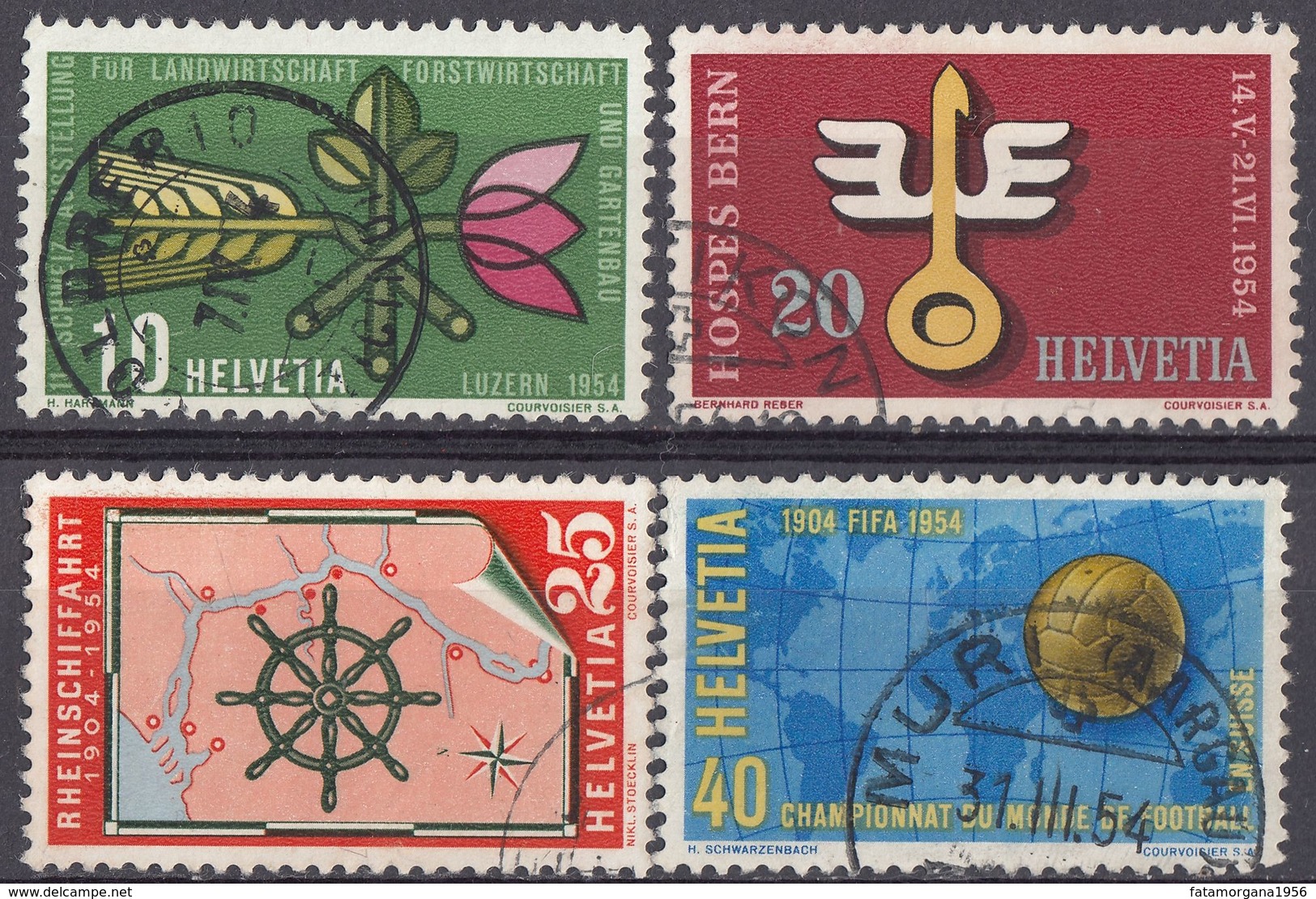 HELVETIA -  1954 - Serie Completa Usata Di 4 Valori: Yvert 544/547. - Usati