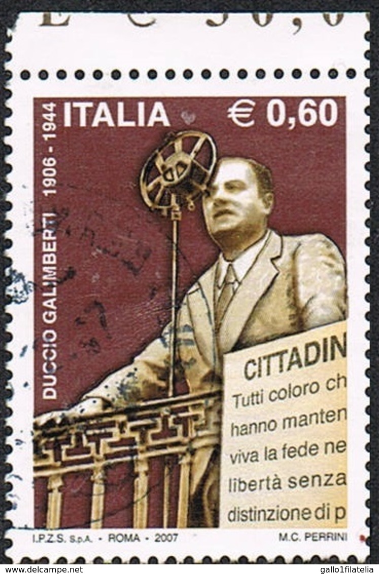 2007 - ITALIA - DUCCIO GALIMBERTI - LEADER DELLA RESISTENZA NELLA SECONDA GUERRA MONDIALE - USATO. - 2001-10: Usati