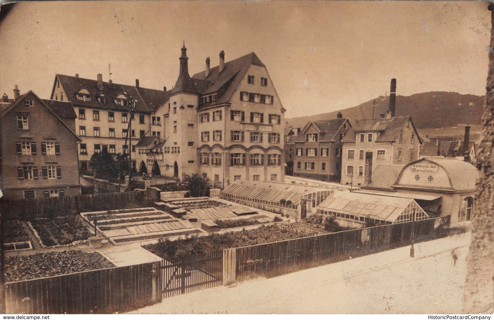 EBINGEN GERMANY 1925 POSTMARK~GARTNEREI Des MARIENHEIMS-GREENHOUSE-COLD FRAMES-REAL PHOTO POSTCARD 39737 - Albstadt