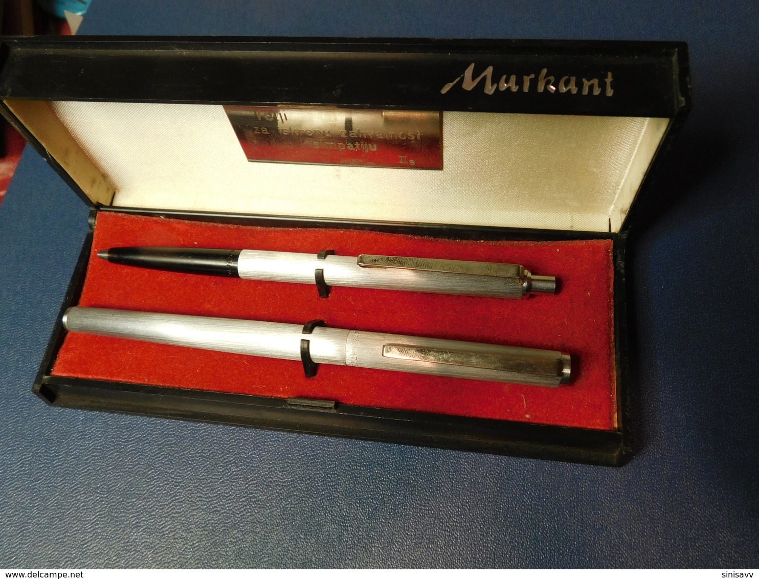 Vintage MARKANT M7720 Silver Fountain & K7720 Ballpoint Pen With Box DDR 1970s