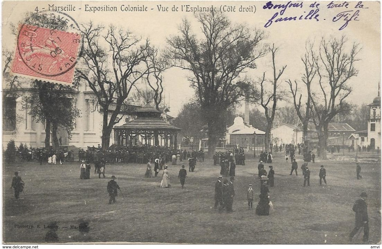 205 - 3850 13 - Exposition Coloniale - Vue De L'Esplanade Coté Droit - Koloniale Tentoonstelling 1906-1922