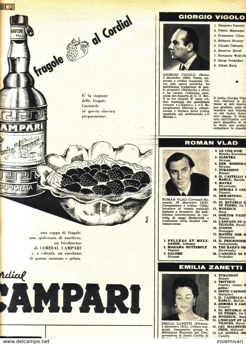 (pagine-pages)PUBBLICITA' CAMPARI  Tempo1956/27. - Altri & Non Classificati