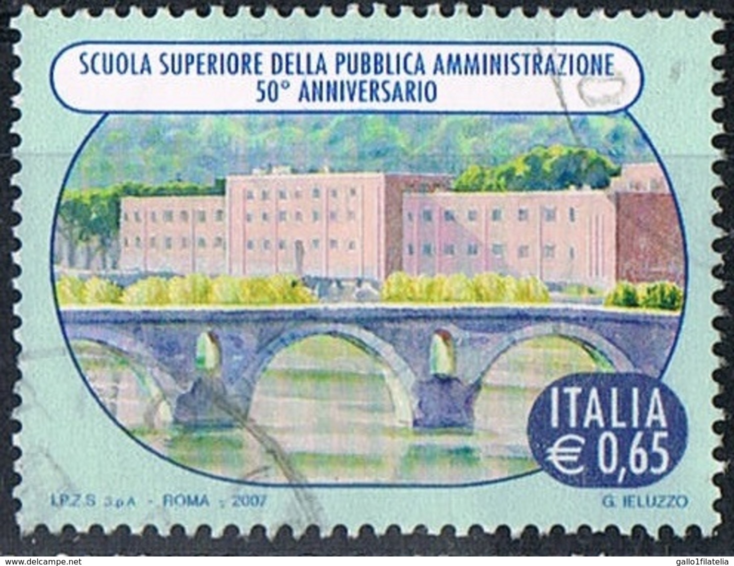 2007 - ITALIA - 50° ANNIVERSARIO SCUOLA PUBBLICA AMMINISTRAZIONE  / ITALIAN SCHOOL. USATO. - 2001-10: Usati