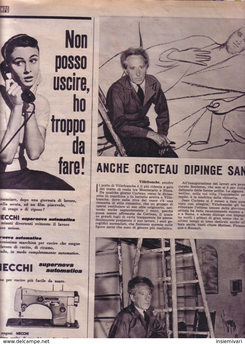 (pagine-pages)JEAN COCTEAU  Tempo1956/45. - Altri & Non Classificati