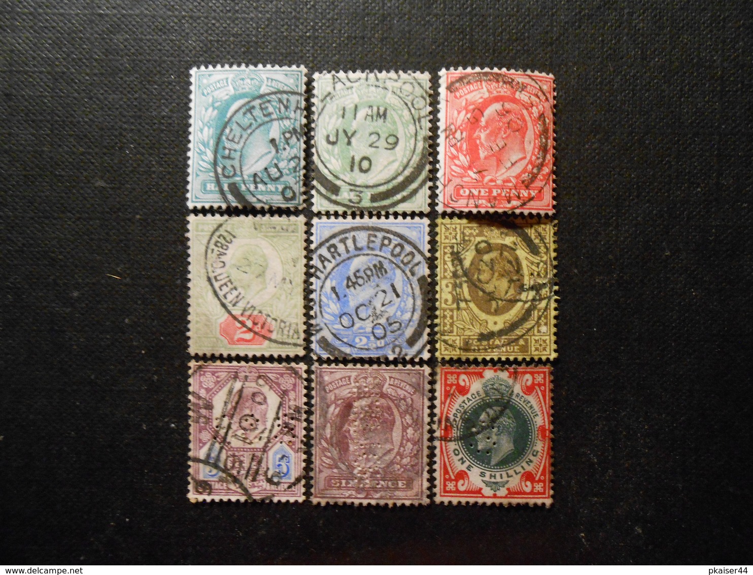 Mi 102A-104A/106A-108A/110A/111A/114A - King Edward Vll - 1902 - Mi 51,20 € - Marken Mit Perfin - Used Stamps