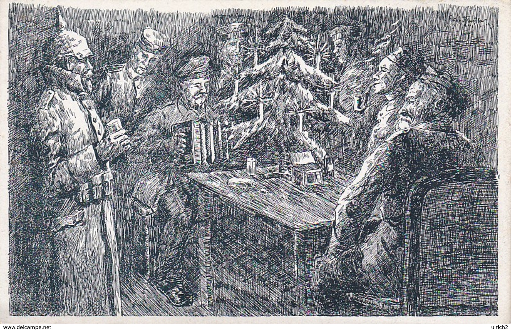 AK Weihnachten Im Unterstand - Kurt Glauver Ers.-Abt. Train 19 - Kaiser- Und Volksdank - Weihnachten 1917 (40247) - Guerra 1914-18