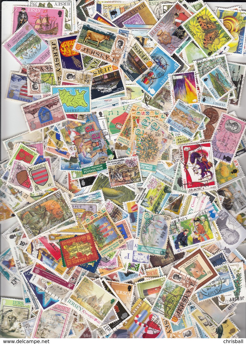 Jersey Guernsey & Isle Man Stamps 500 Different Mint And Used Collection - Jersey