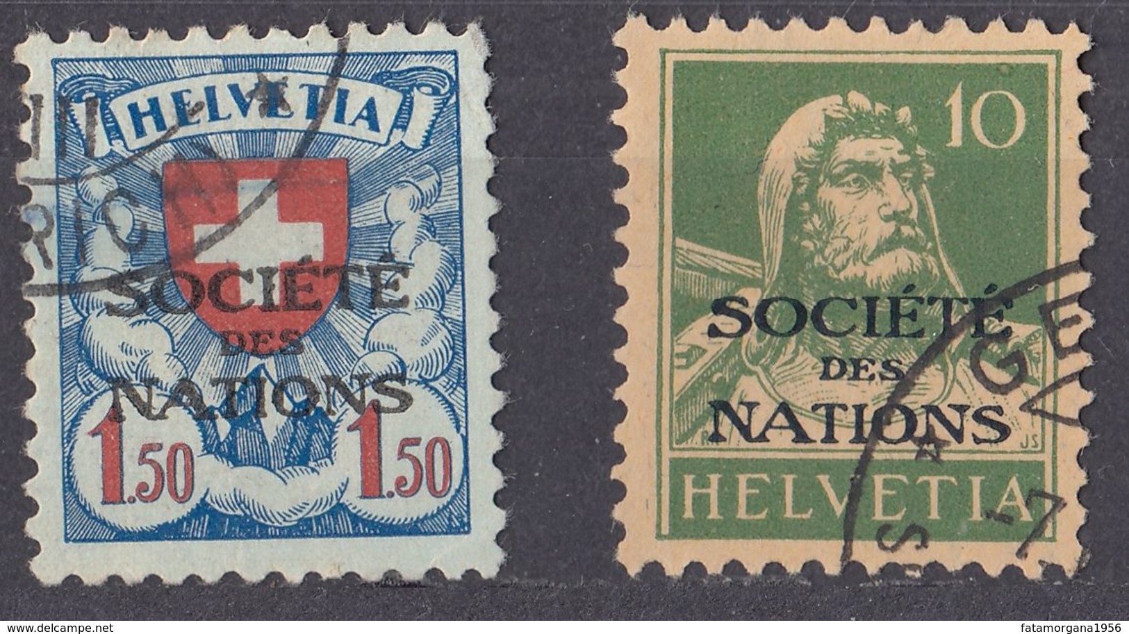 HELVETIA -  1922/1923 - Servizio, Lotto Di 2 Valori Usati: Yvert 18 E 59. - Servizio