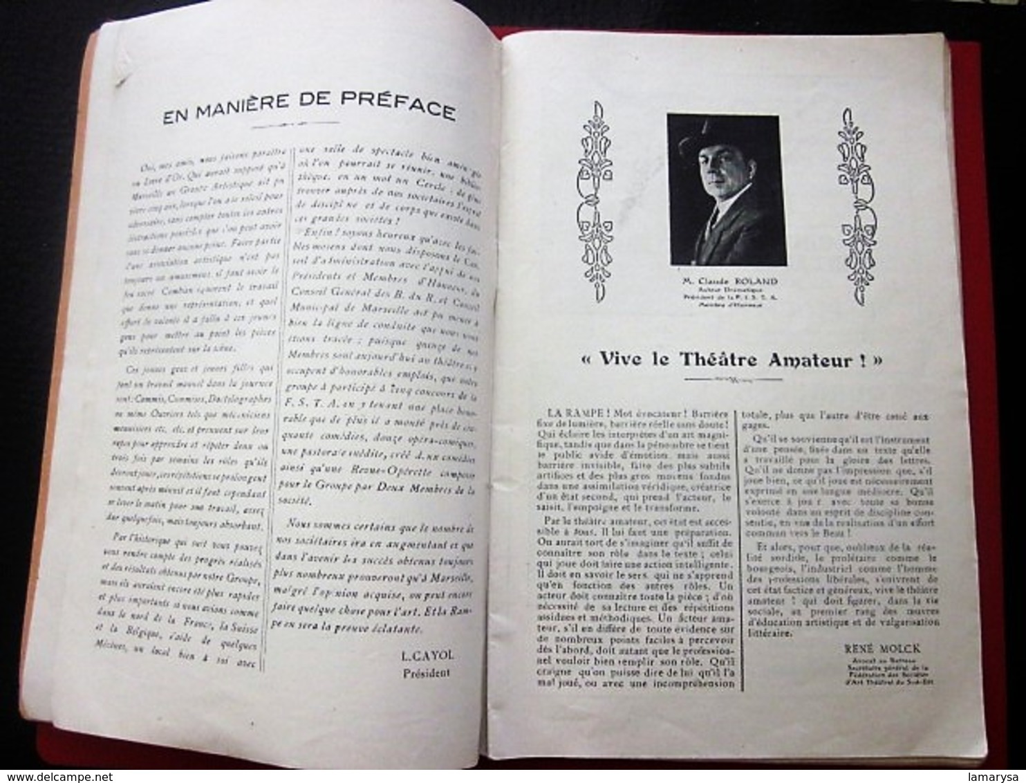 1921/1927 LA RAMPE Groupe Artistique MARSEILLE LOUIS CAYOL Fondateur THÉÂTRE AMATEUR ANCIENS ÉLÈVES DU CONSERVATOIRE - Programas