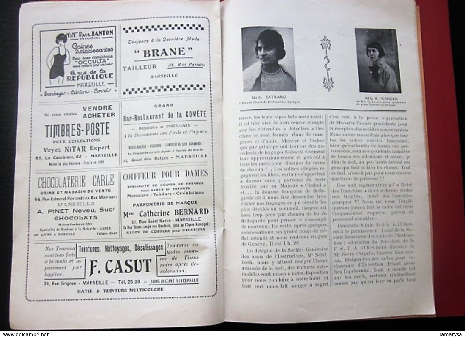 1921/1927 LA RAMPE Groupe Artistique MARSEILLE LOUIS CAYOL Fondateur THÉÂTRE AMATEUR ANCIENS ÉLÈVES DU CONSERVATOIRE