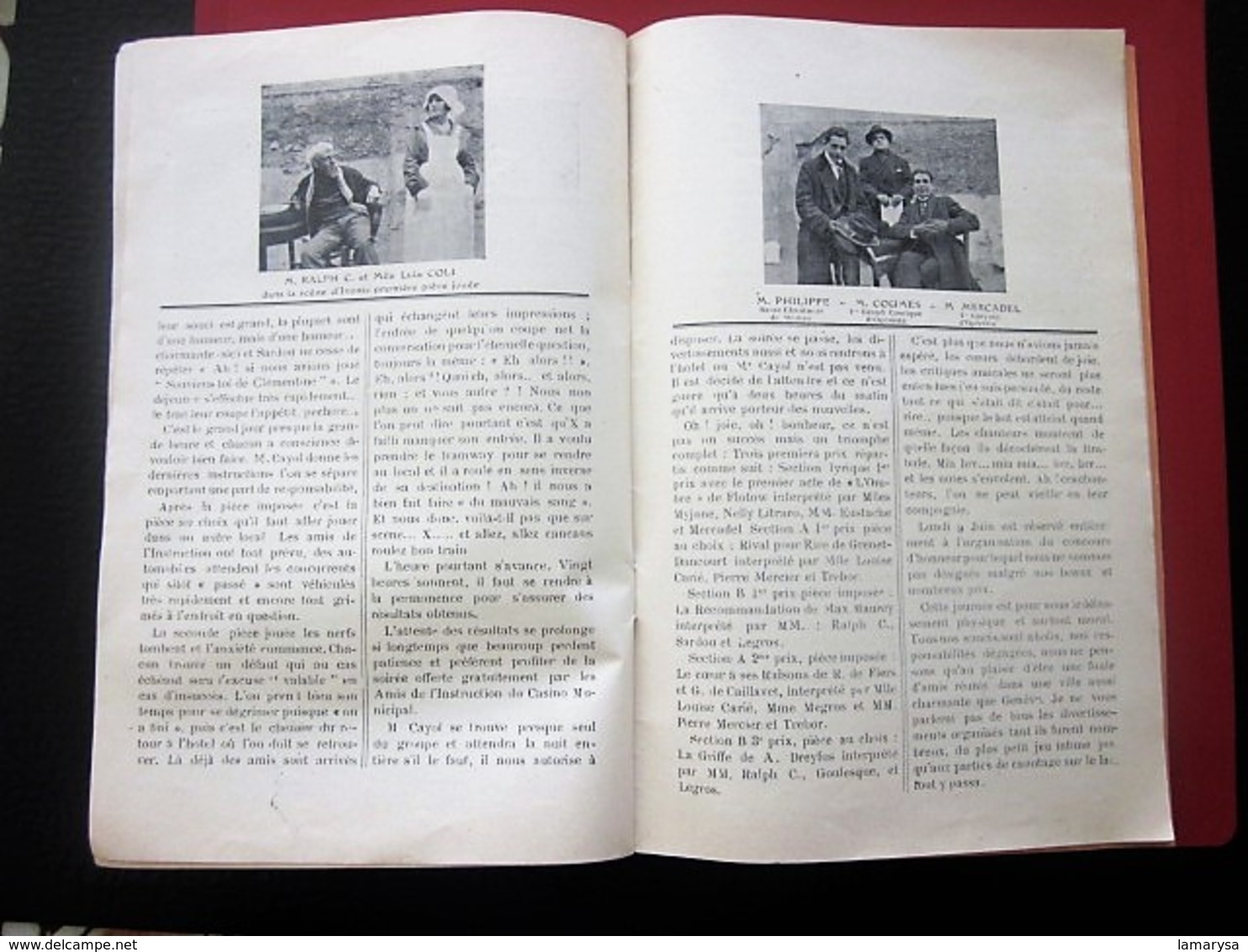 1921/1927 LA RAMPE Groupe Artistique MARSEILLE LOUIS CAYOL Fondateur THÉÂTRE AMATEUR ANCIENS ÉLÈVES DU CONSERVATOIRE