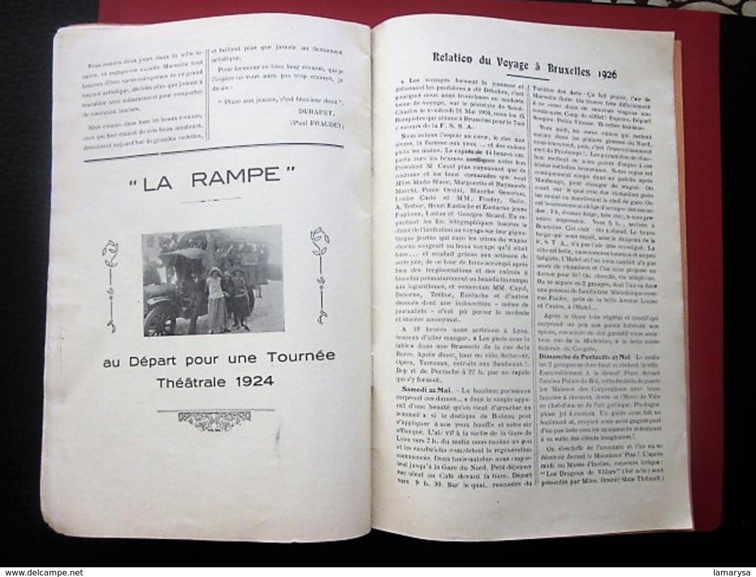 1921/1927 LA RAMPE Groupe Artistique MARSEILLE LOUIS CAYOL Fondateur THÉÂTRE AMATEUR ANCIENS ÉLÈVES DU CONSERVATOIRE