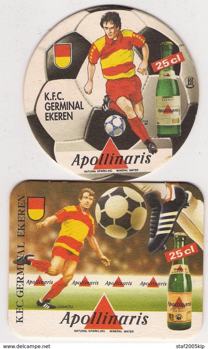 Bierviltje - Apollinaris - K.F.C. GERMINAL EKEREN - 1993 + 1996 - Sous-bocks