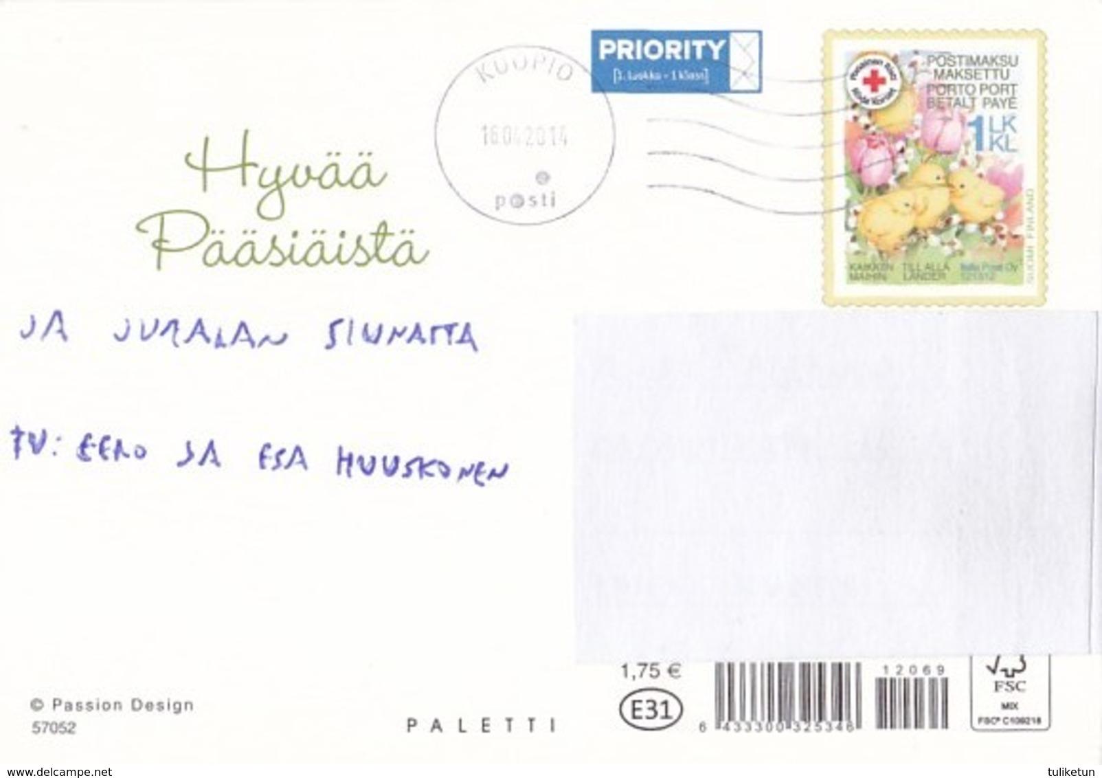 Daffodils In The Basket - Narcissus - Eggs - Red Cross - Postal Stationery - Suomi Finland - Postage Paid - Entiers Postaux