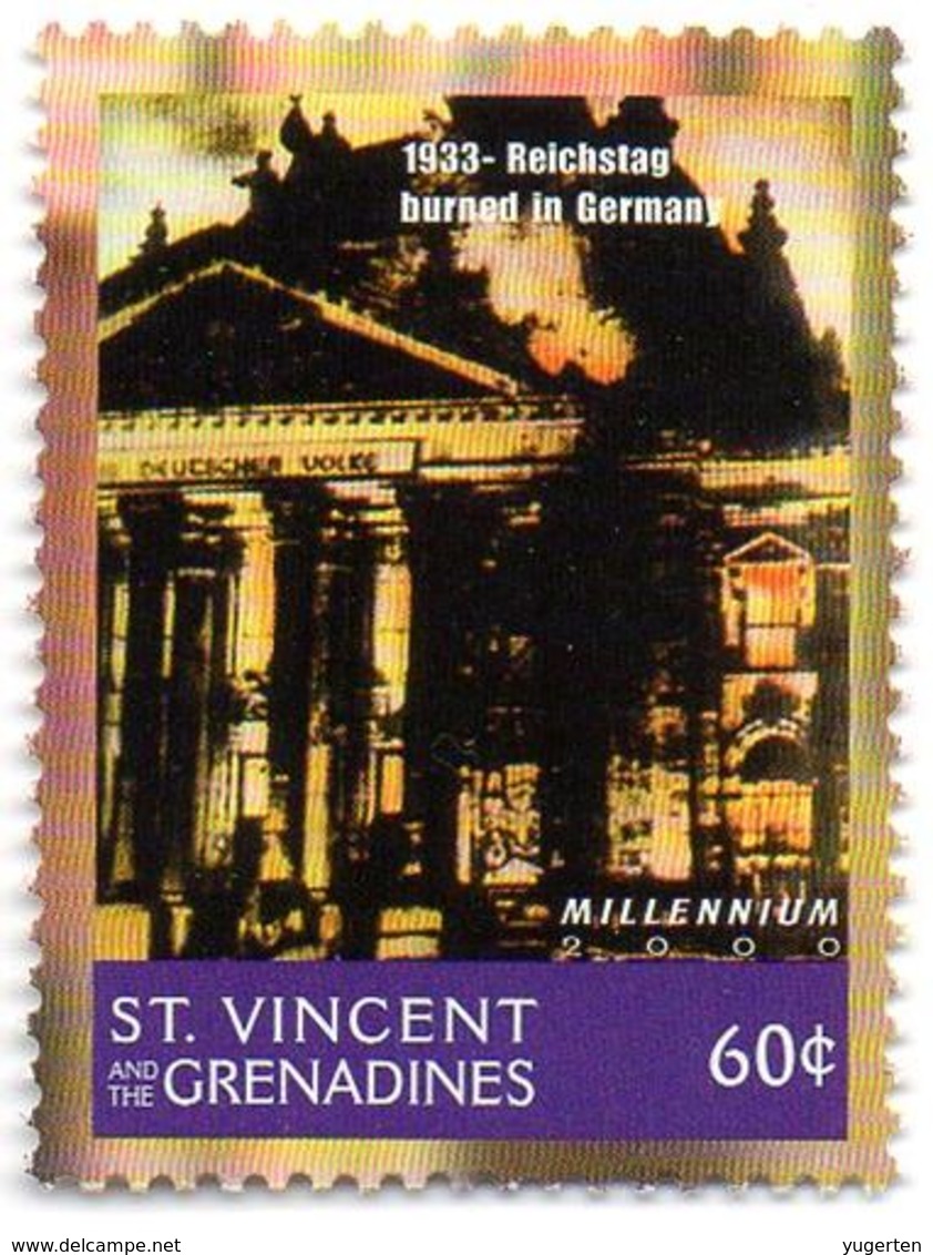 ST VINCENT 1v MNH**  Krieg Guerra WWII World War II - Guerre Reichstag Berlin Germany Disasters Fire Feuer - WW2