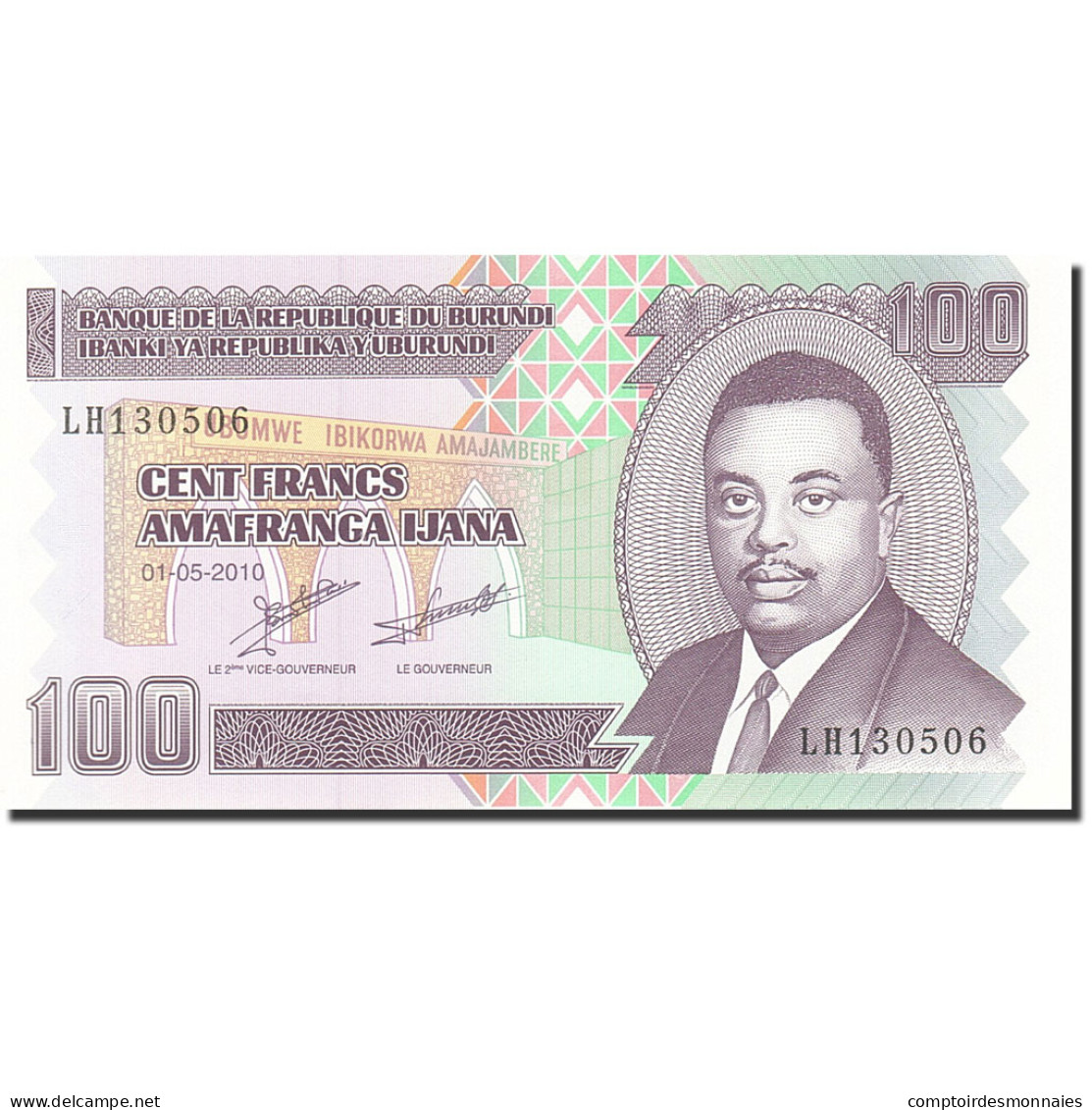 Billet, Burundi, 100 Francs, 2008, 2010-05-01, KM:44a, NEUF - Burundi