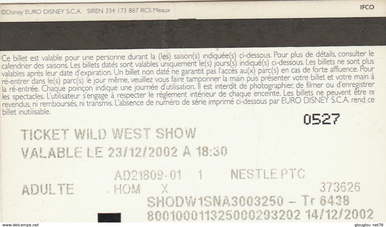 PASSEPORT DISNEY..2002....ADULTE - Passeports Disney