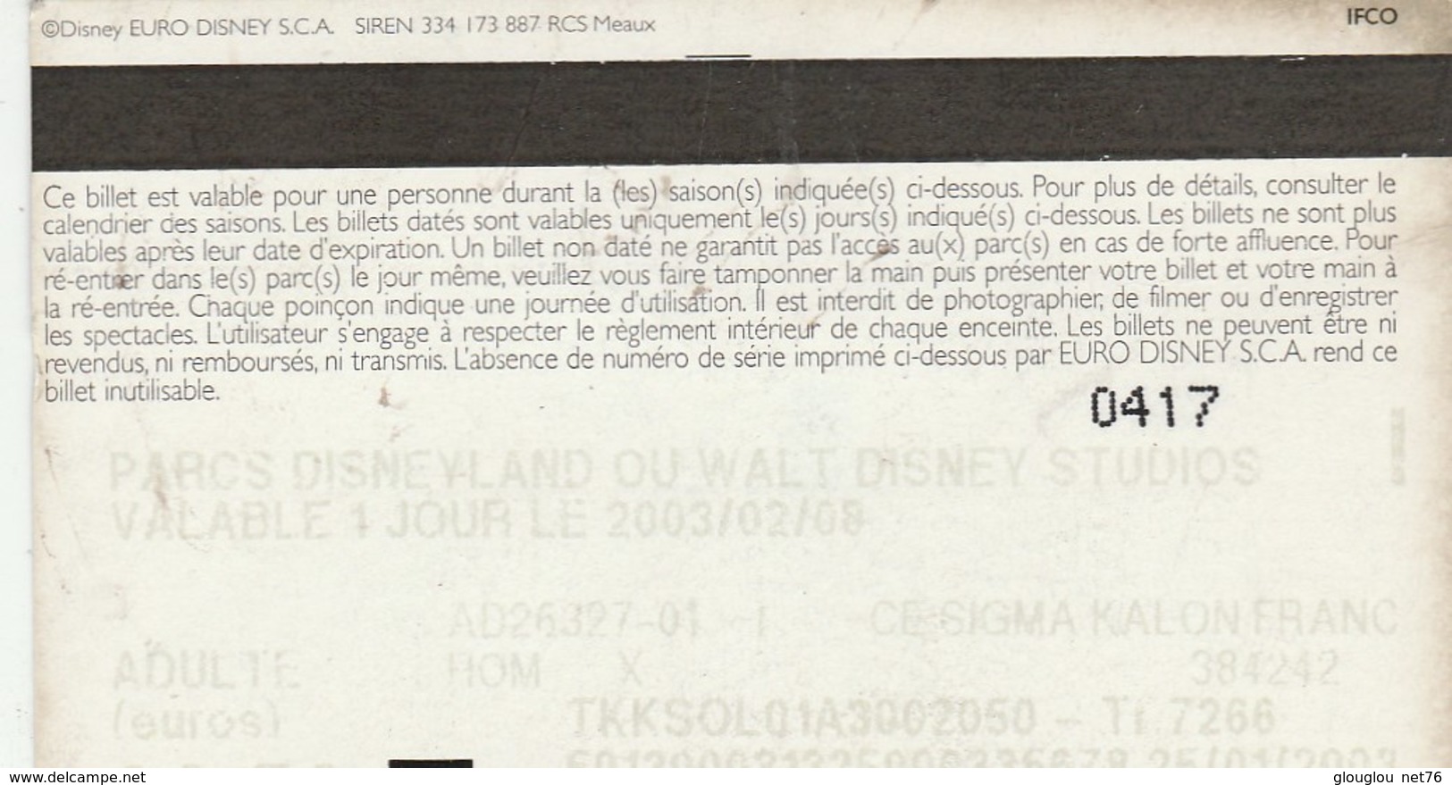 PASSEPORT DISNEY......ADULTE - Passeports Disney