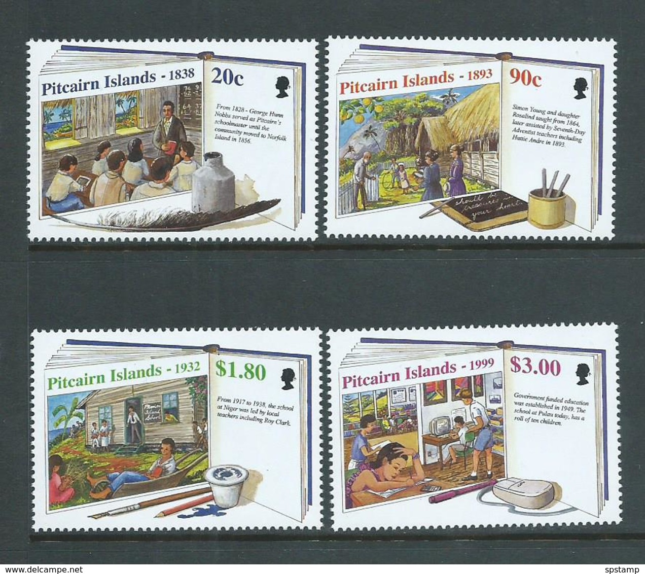 Pitcairn Islands 1999 Education Anniversary Set 4 MNH - Pitcairn Islands