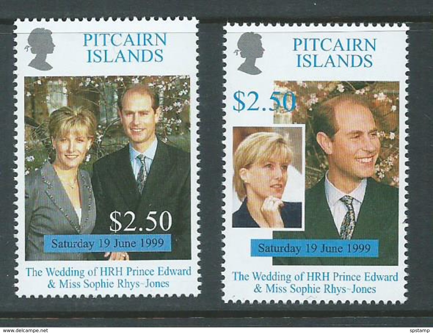 Pitcairn Islands 1999 Prince Edward Royal Wedding Set 2 MNH - Pitcairn Islands