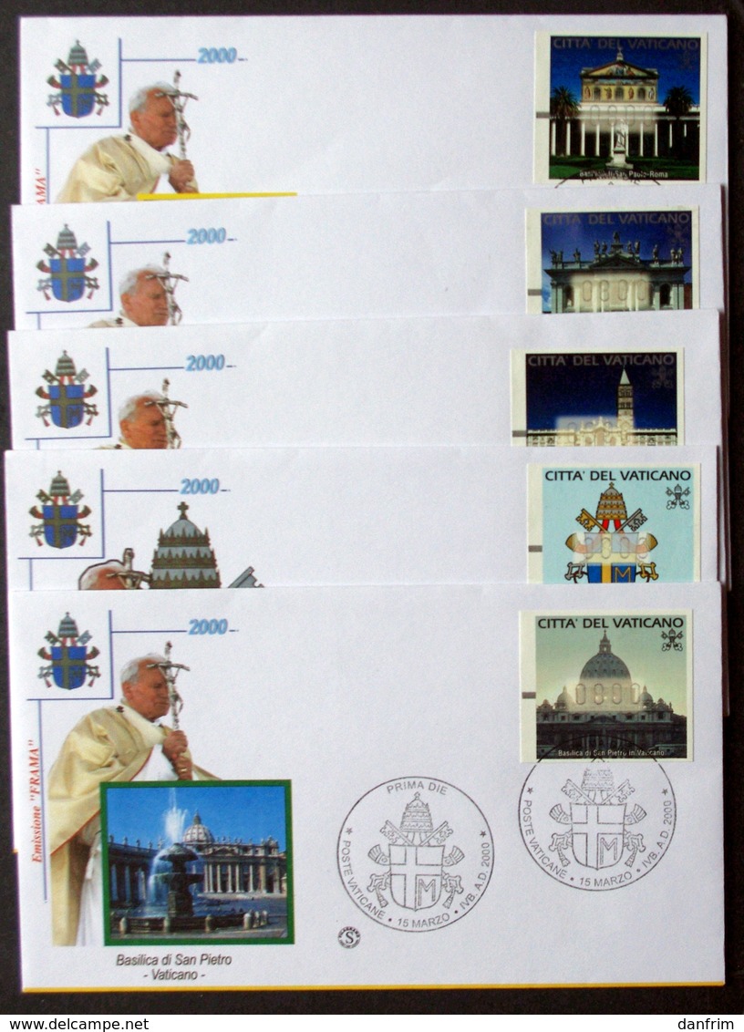 Vatican 2000 ATM   MiNr.1-5  FDC   ( Lot 6021  ) - Machines à Affranchir (EMA)