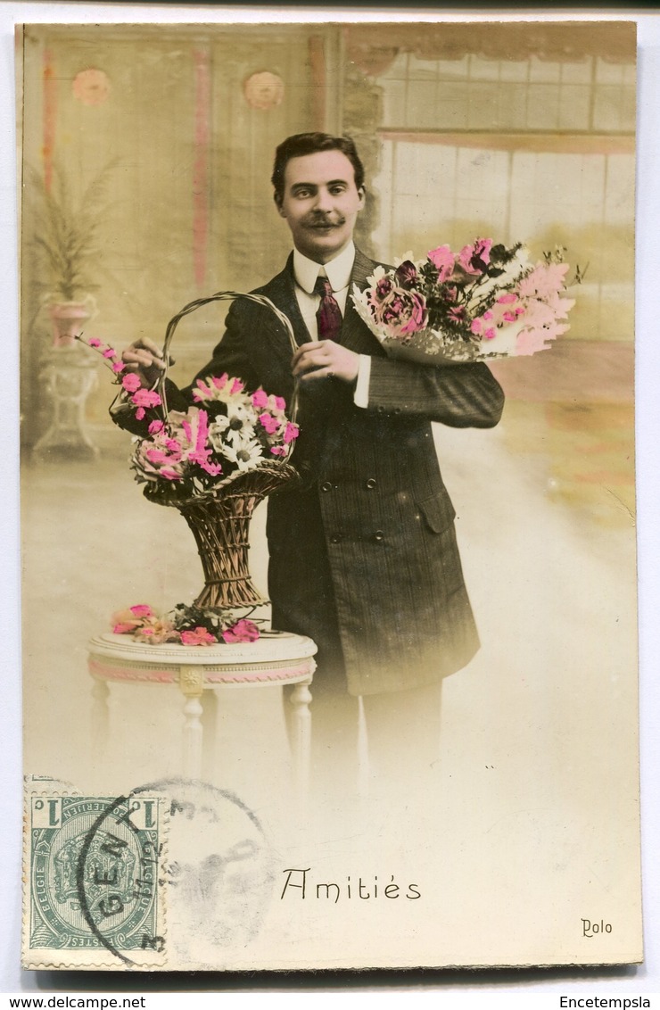 CPA - Carte Postale - Fantaisie - Portrait D'Homme - Amitié - 1912  (M7910) - Hommes