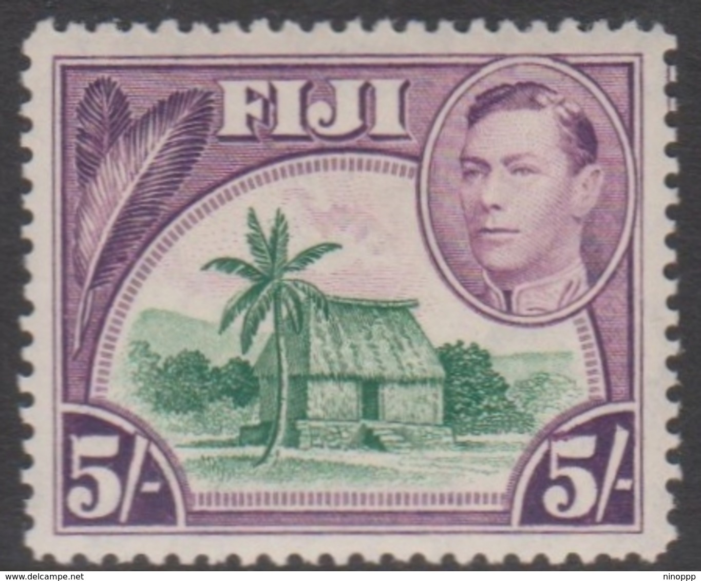 Fiji SG 266 1938-55 King George VI Five Shillings, Mint Never Hinged - Fidji (...-1970)