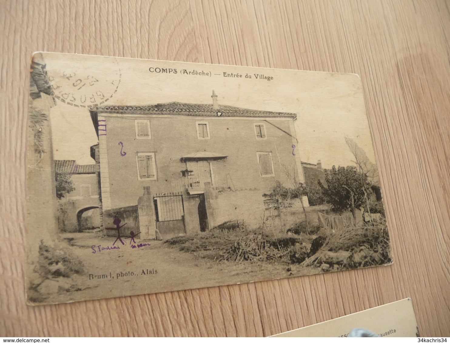 CPA 07 Ardèche Comps Entrée Du Village Tâches Au Dos Sinon BE - Other & Unclassified